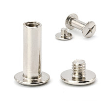 Nickel Plated Carbon Steel Male Female Screw Binding Post Chicago Screw Rivets for Leather Belt